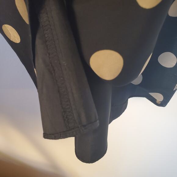 OC by OC Oleg Cassini Sz 6 Silk Halter Dress Black Polka Dot Floral Self Slip - Picture 8 of 11